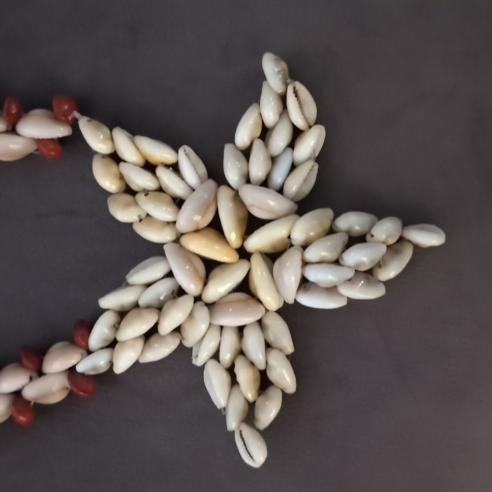 Vintage Cowrie Shell NECKLACE with star ⭐  detail. RARE